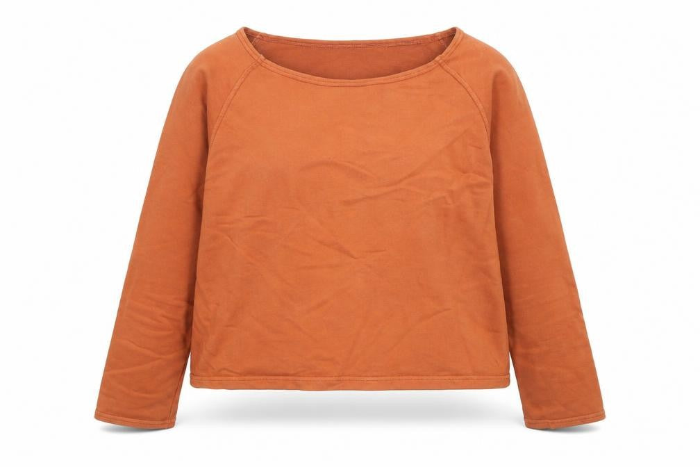 Gossypium Women’s Brown Organic Cotton Long Sleeve Pullover Sweatshirt Size 14