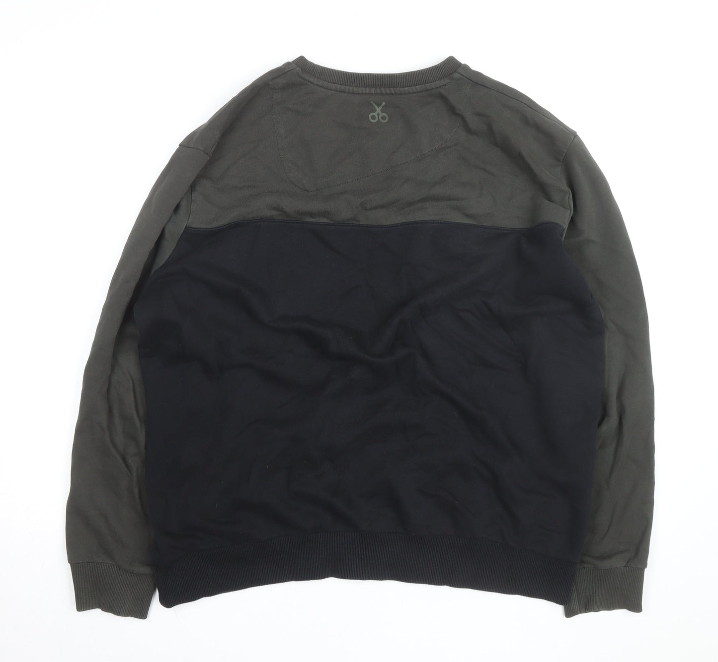 KAFT Mens Green and Black XL Crew Neck Cotton Sweatshirt