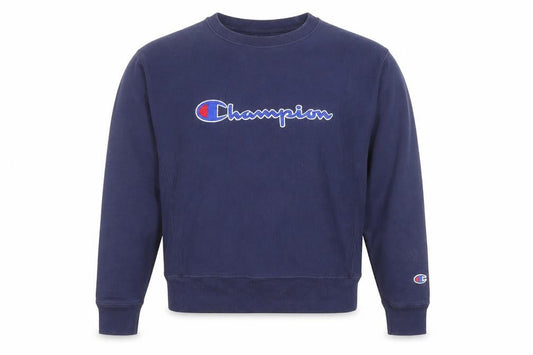 Champion Men's Blue Medium Reverse Weave Crew Neck Sweatshirt