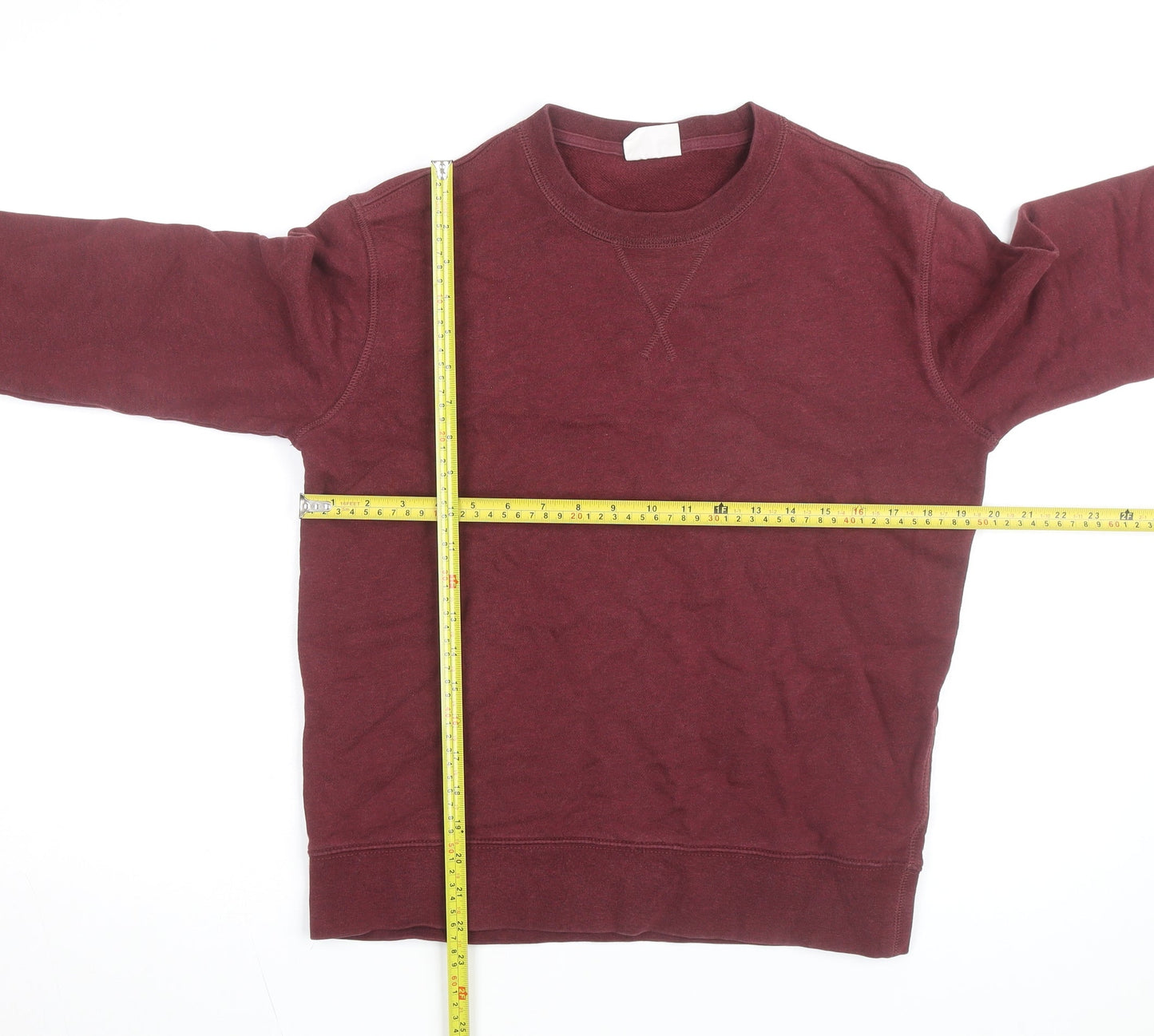 Marks and Spencer Men's Red Cotton Crew Neck Pullover Sweatshirt Size S