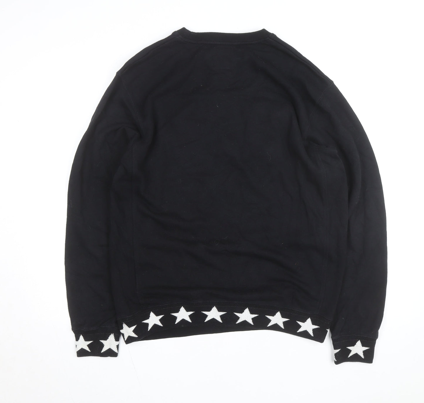 DGK Men's Black Medium Crew Neck Sweatshirt with Star Trim