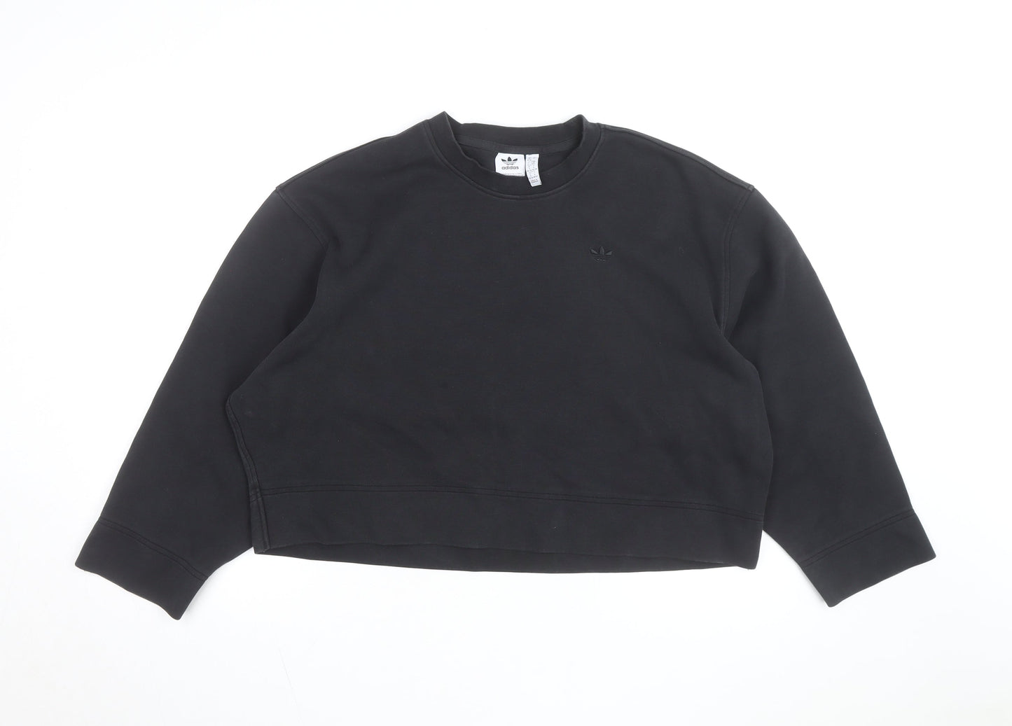 Adidas Women Black Crew Neck Pullover Sweatshirt Size S