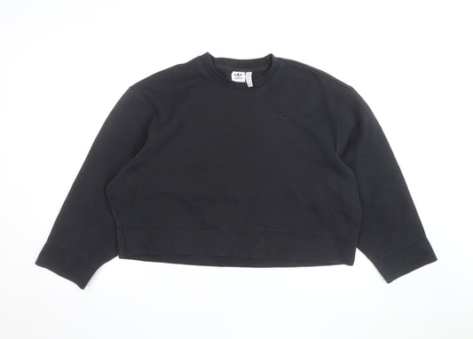 Adidas Women Black Crew Neck Pullover Sweatshirt Size S