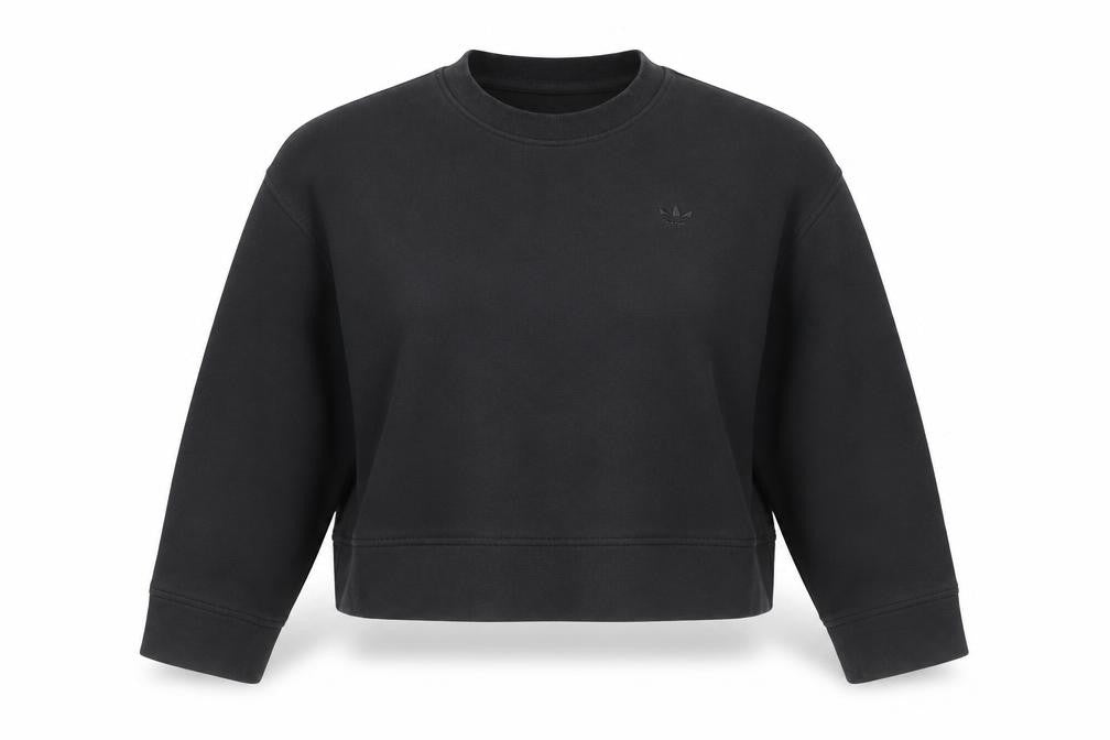 Adidas Women Black Crew Neck Pullover Sweatshirt Size S