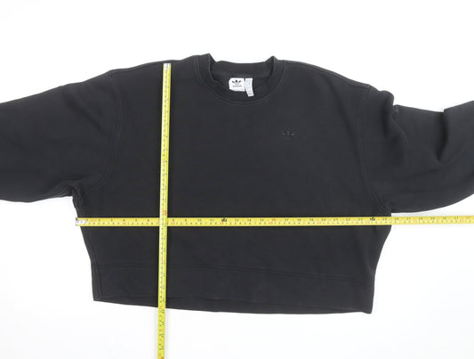 Adidas Women Black Crew Neck Pullover Sweatshirt Size S
