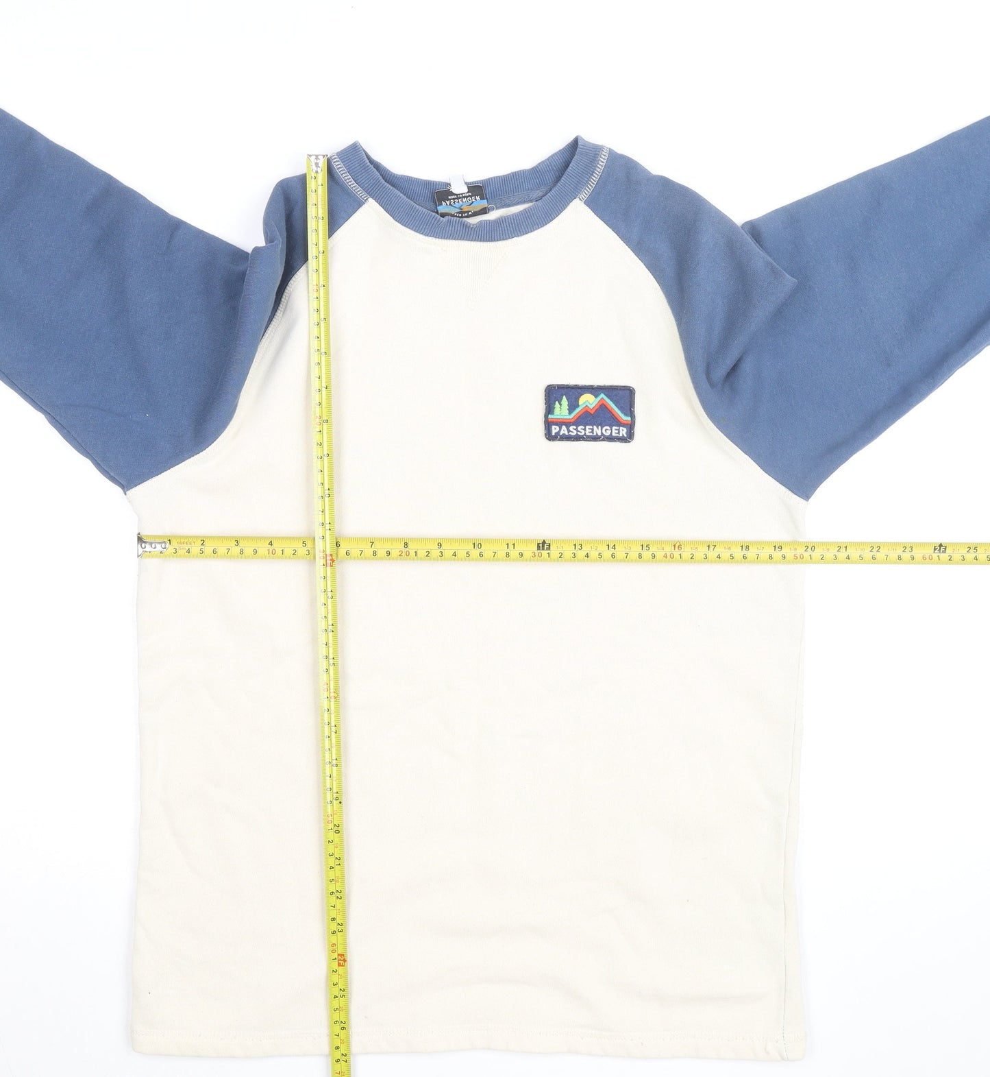 Passenger Men's Blue White Pullover Sweatshirt Small Outdoor Style