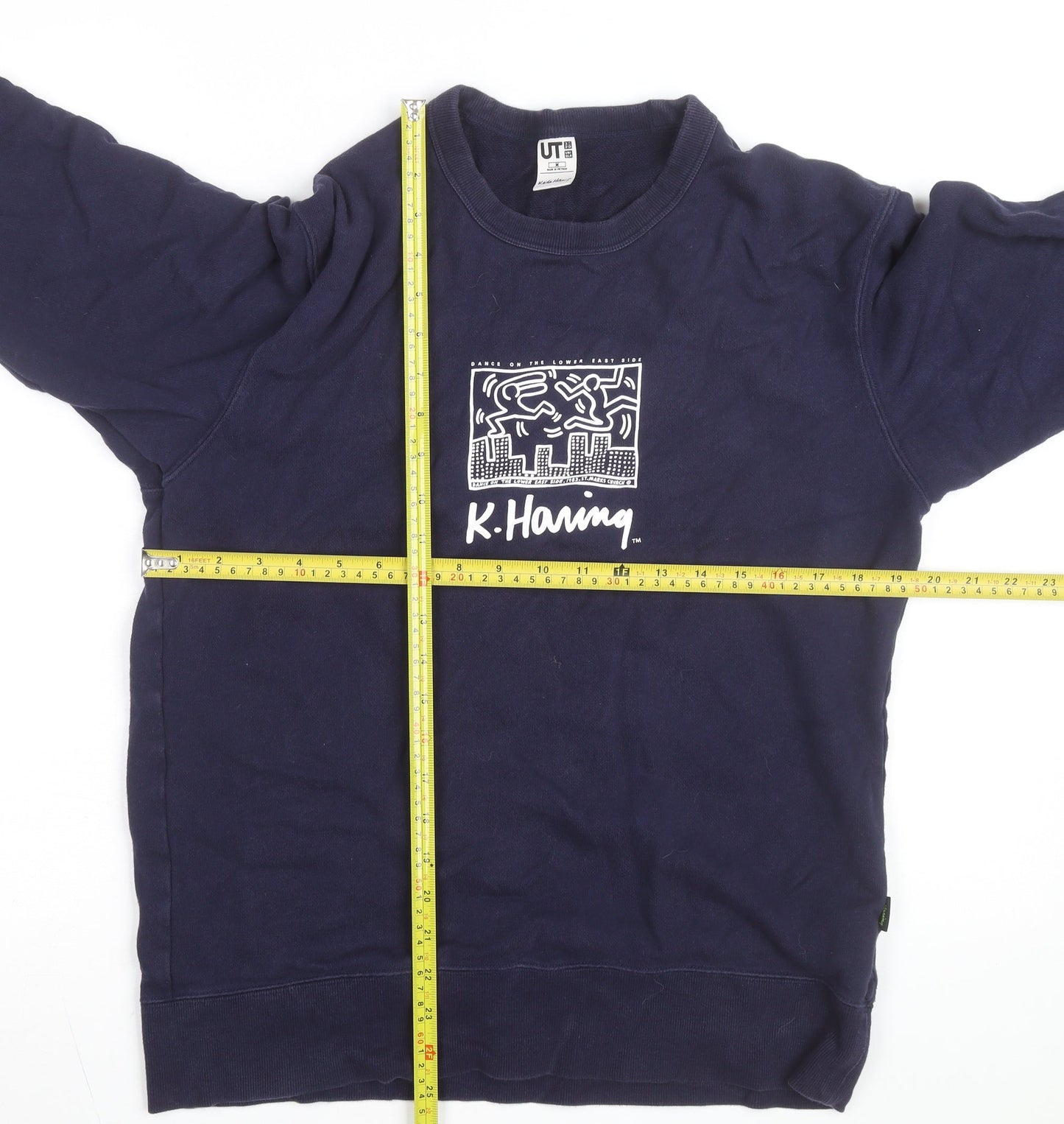 Uniqlo Keith Haring Men Blue Medium Pullover Sweatshirt
