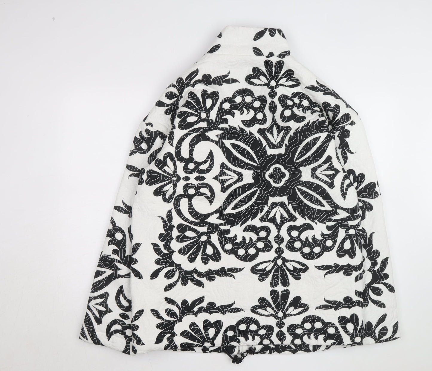 Zara Women's Black White Quilted Floral Jacket Size S
