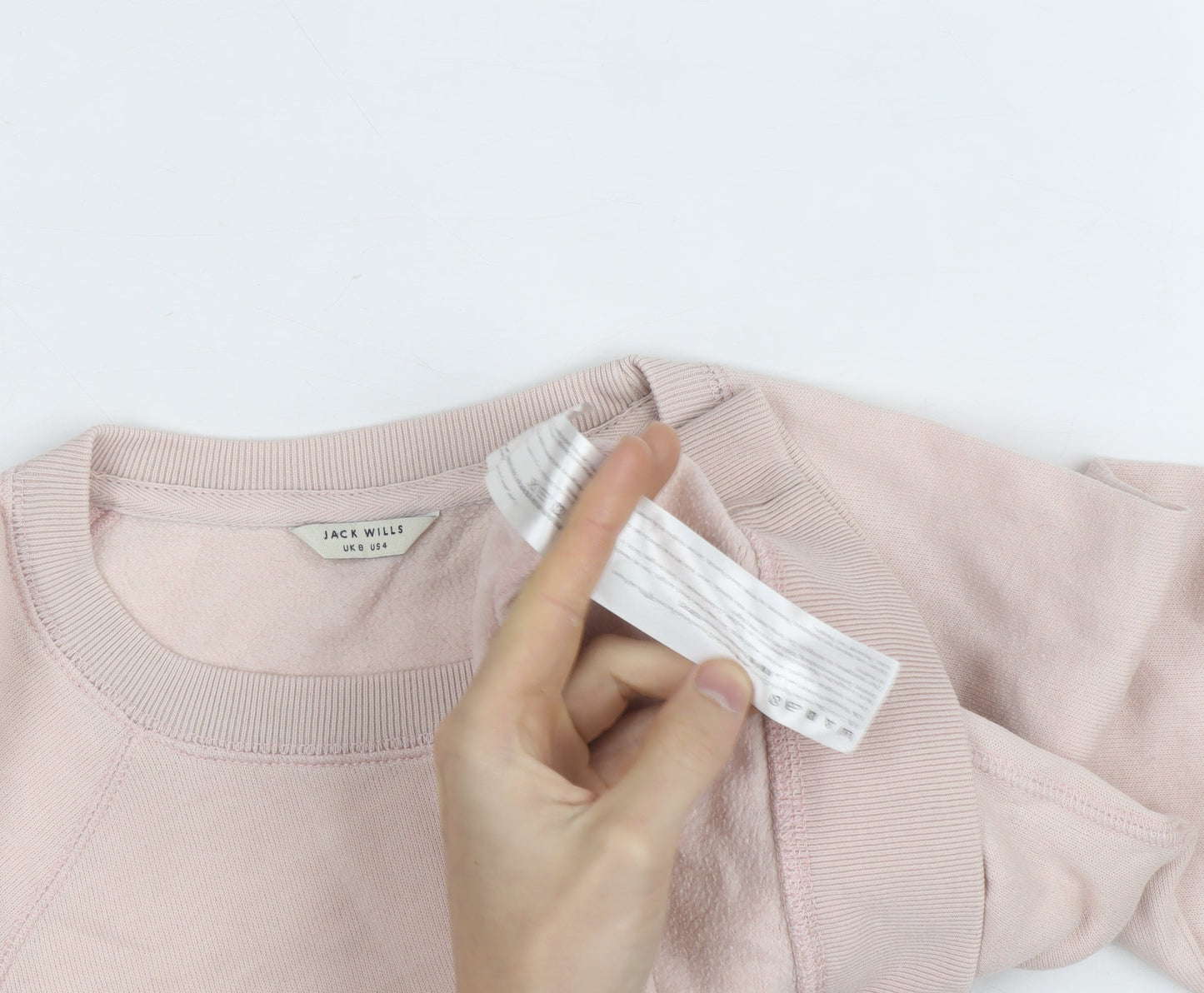 Jack Wills Women Pink Crew Neck Pullover Sweatshirt UK 8 Cotton