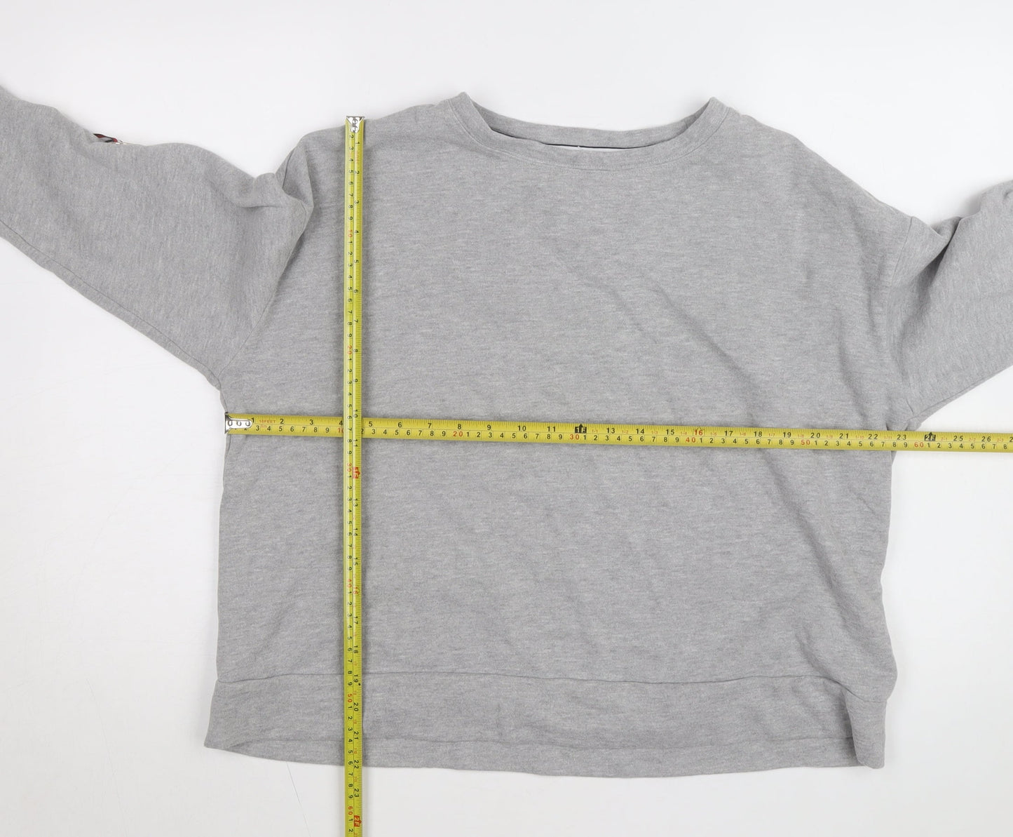 Tommy Hilfiger Women Grey Size M Pullover Sweatshirt with Lace-Up Accents