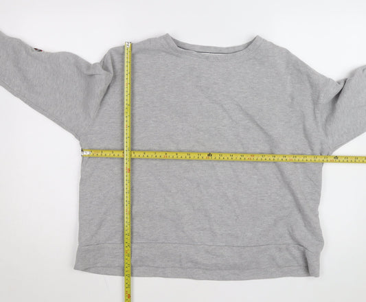 Tommy Hilfiger Women Grey Size M Pullover Sweatshirt with Lace-Up Accents