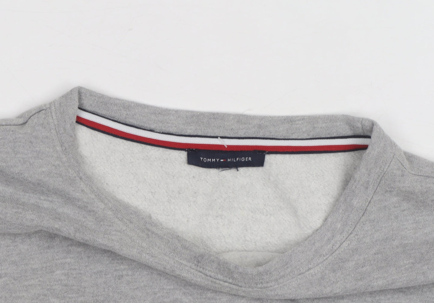 Tommy Hilfiger Women Grey Size M Pullover Sweatshirt with Lace-Up Accents