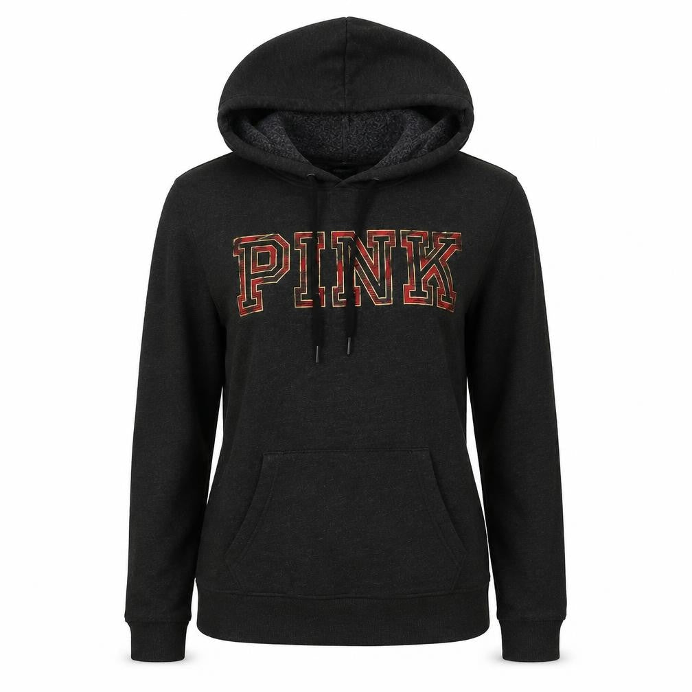 Victoria's Secret PINK Womens Charcoal Pullover Hoodie XS Fleece Lined
