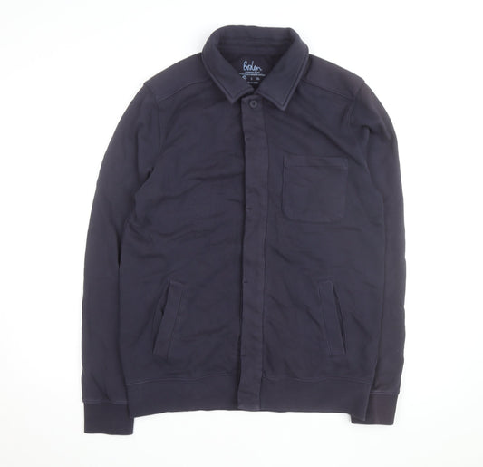 Boden Men’s Blue Cotton Button-Up Overshirt M Regular Fit