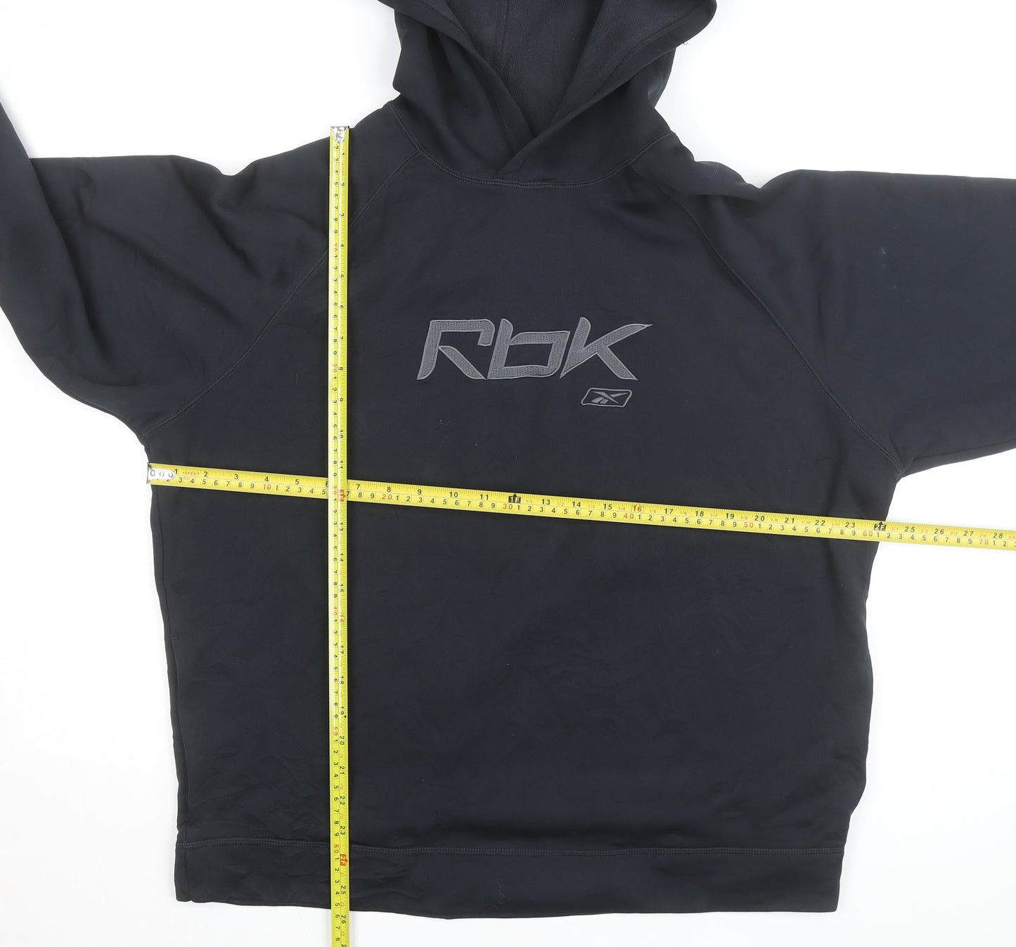 Reebok Men's Black XL Pullover Hoodie Fleece Lined Casual Sweatshirt