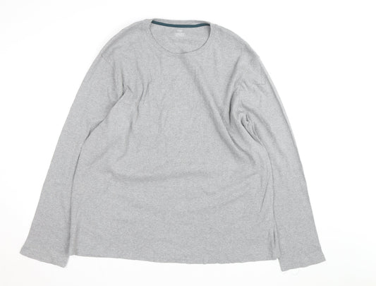 Marks and Spencer Men's Grey 2XL Long Sleeve Pyjama Top