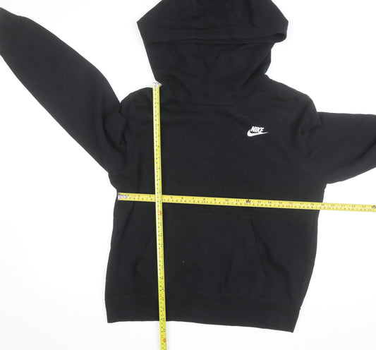 Nike Men's Black Pullover Hoodie Medium Logo Fleece Sweatshirt