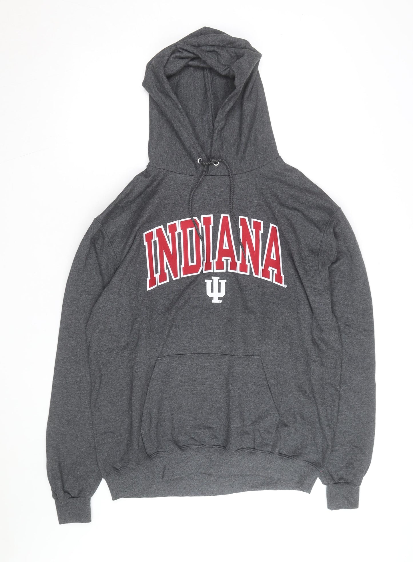 Champion Men's Grey Indiana University Pullover Hoodie Size L