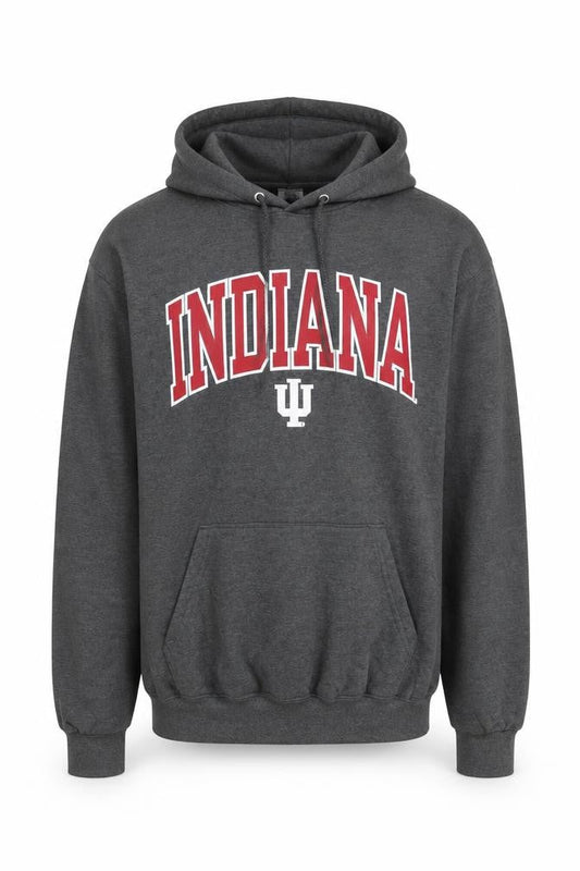 Champion Men's Grey Indiana University Pullover Hoodie Size L