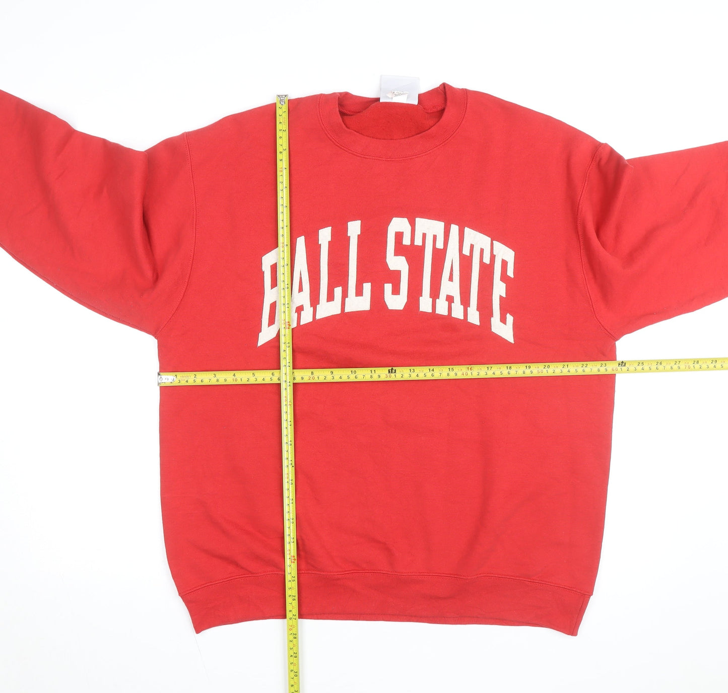 Champion Men's Red Ball State Pullover Crew Neck Sweatshirt L