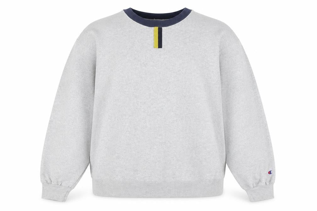 Champion Mens Grey Pullover Sweatshirt L Regular Fit Crew Neck