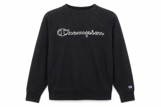 Champion Men's Black Pullover Sweatshirt Medium Embroidered Logo