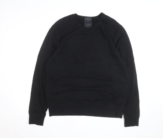 Guess Men's Black Cotton Crew Neck Pullover Sweatshirt L