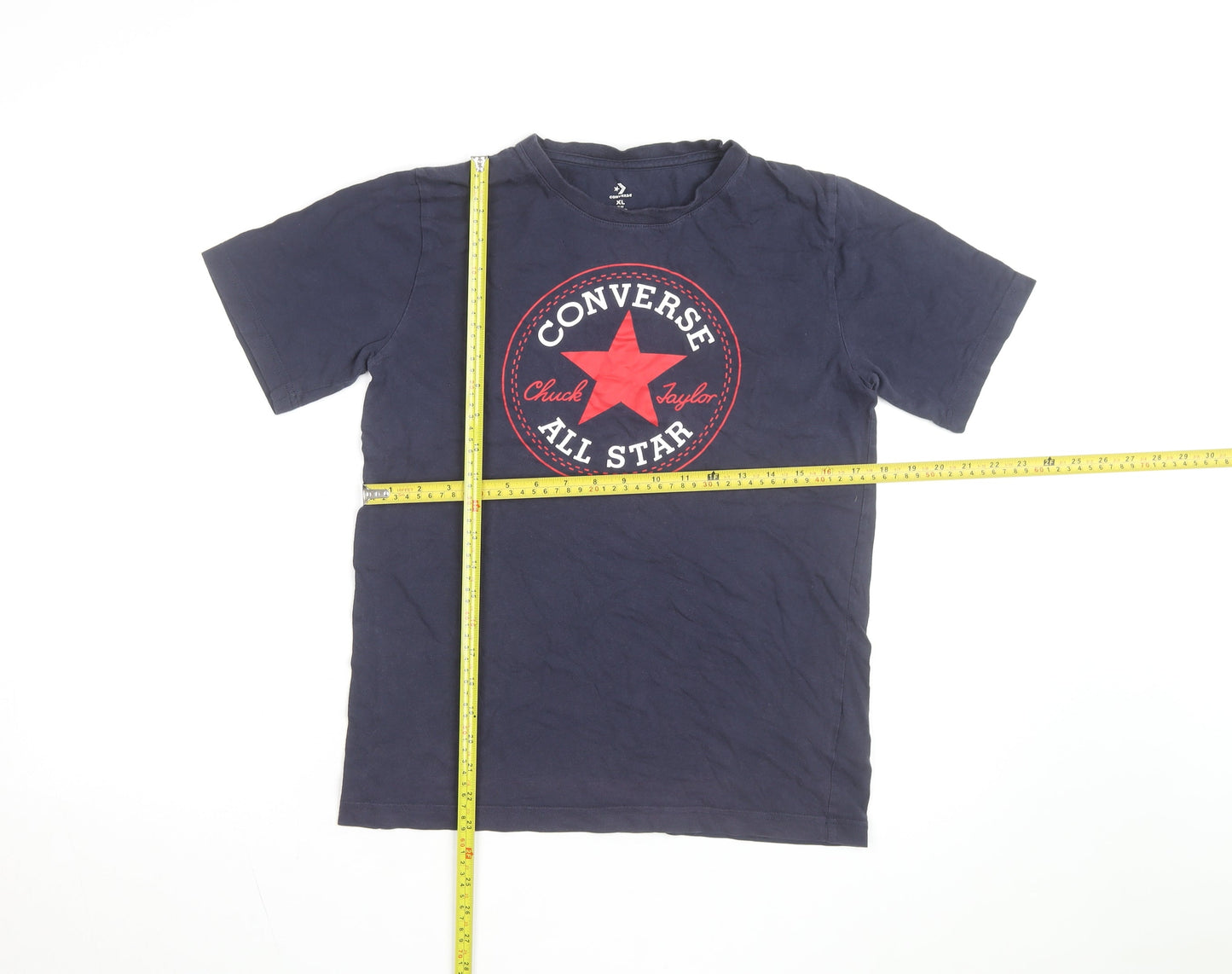 Converse Boys Blue Logo Graphic T-Shirt XL 13-15 Years Short Sleeve