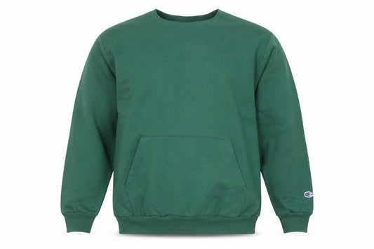 Champion Men's Green Pullover Sweatshirt L Regular Fit Crew Neck
