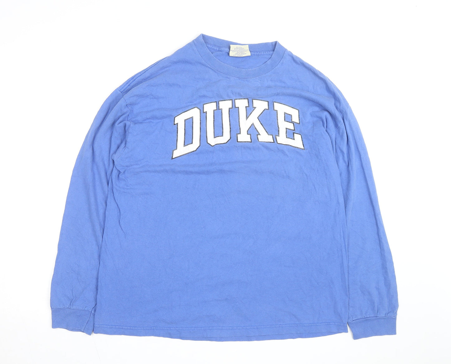 Steve & Barry’s Men Blue DUKE Long Sleeve Cotton Crew Neck Top XL