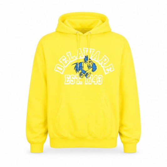 Champion Men's Yellow Delaware Pullover Hoodie M Graphic Fleece