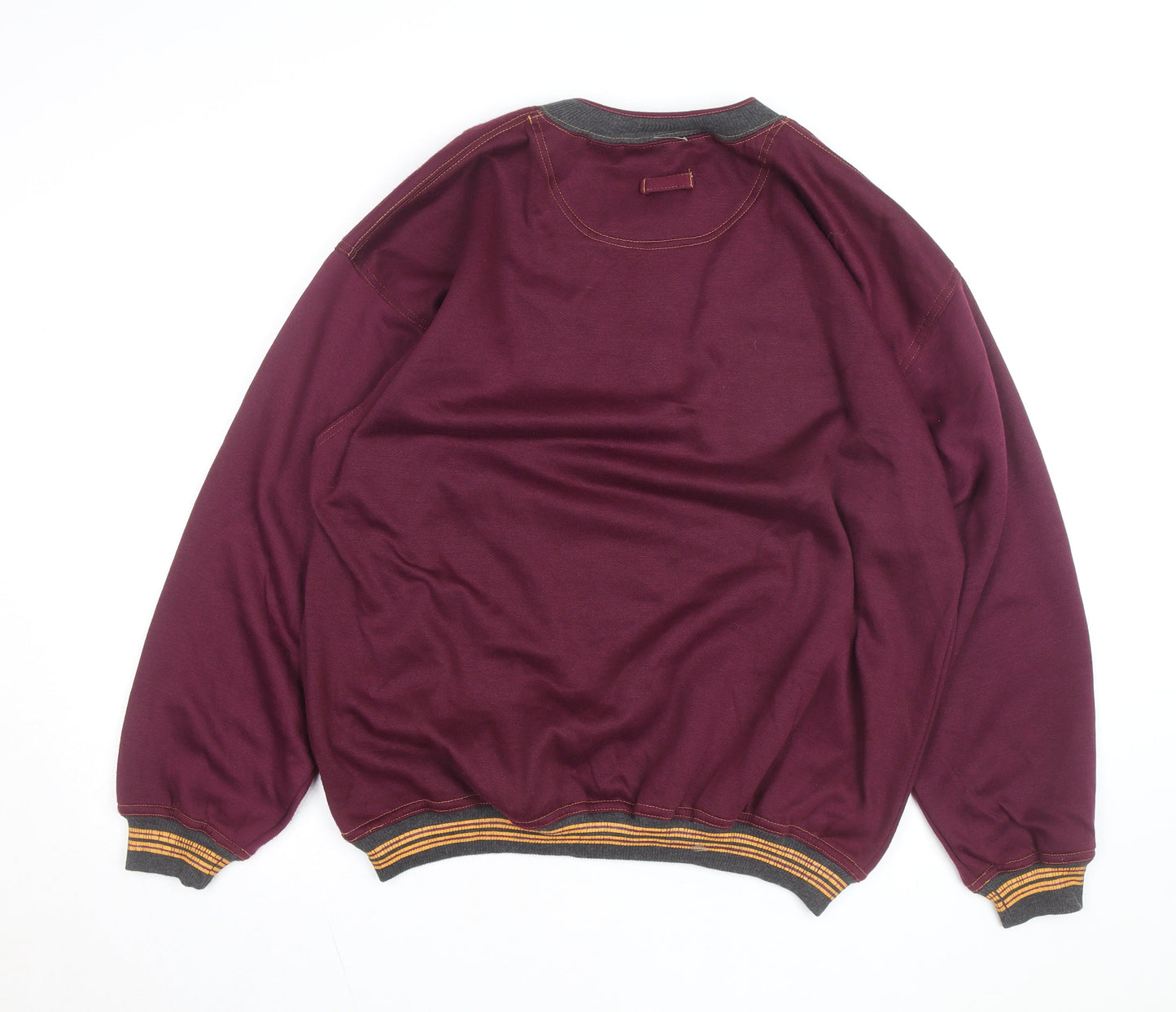 Gitano Men's Red XL Henley Sweatshirt with Logo Detail