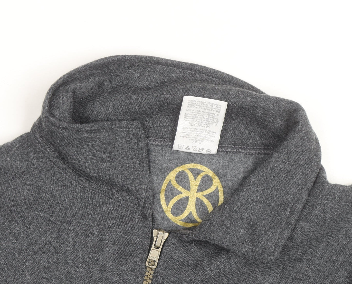 Jerzees Men's Grey 1/2 Zip College Graphic Sweatshirt M
