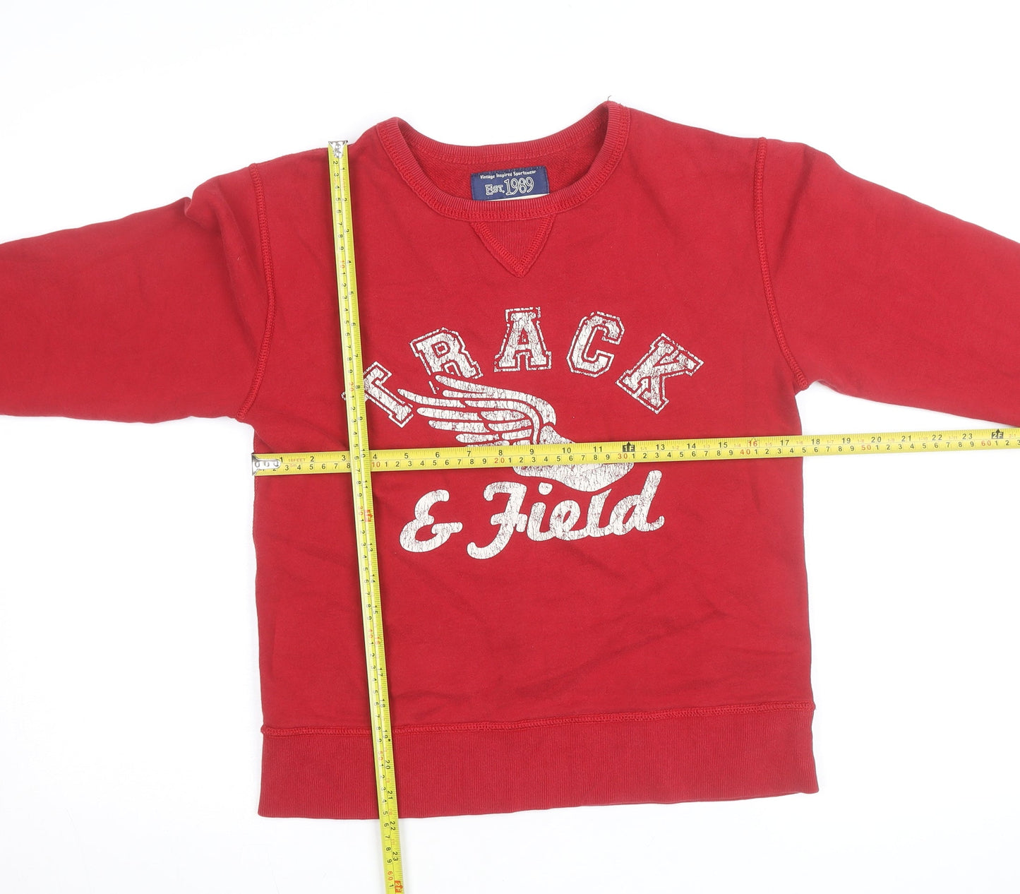The Children's Place Boys Red Track & Field Graphic Crew Neck Sweatshirt 10-12 Years