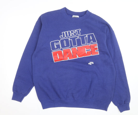 Lee Men's Blue Crew Neck Pullover Sweatshirt L Graphic Print