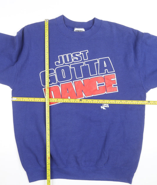 Lee Men's Blue Crew Neck Pullover Sweatshirt L Graphic Print