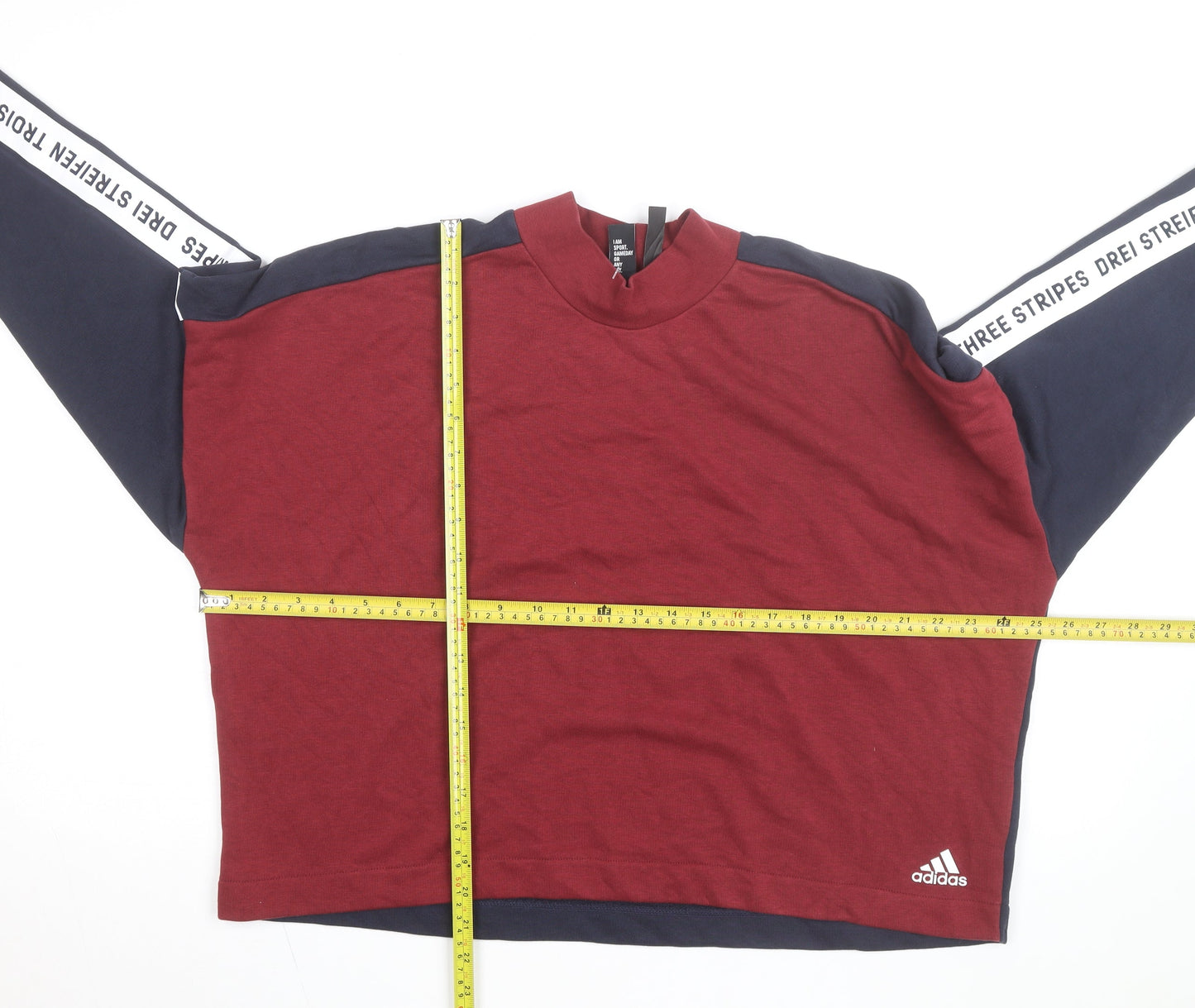 Adidas Women’s Burgundy & Navy Long Sleeve Sweatshirt XL Crew Neck