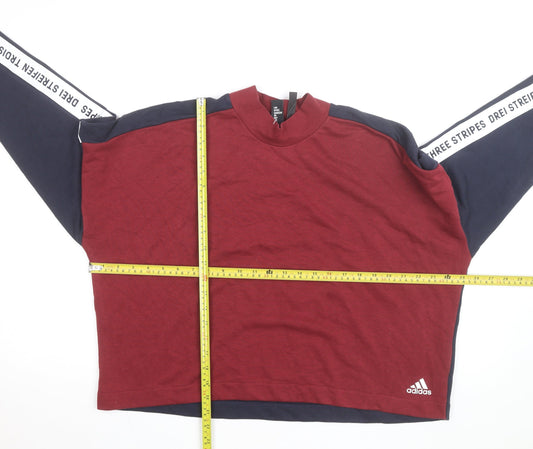 Adidas Women’s Burgundy & Navy Long Sleeve Sweatshirt XL Crew Neck