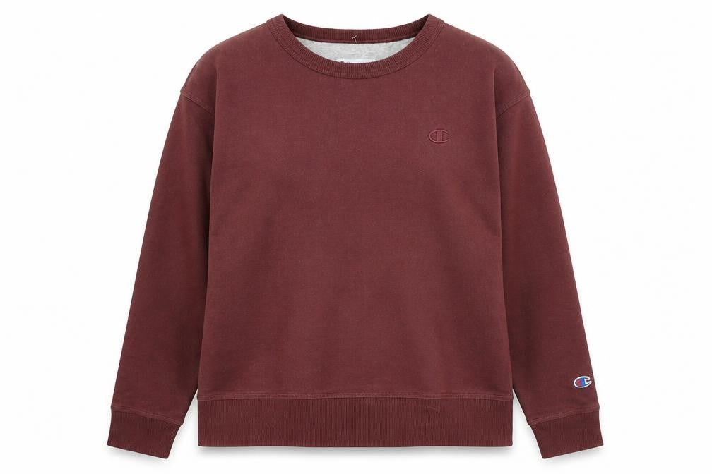 Champion Womens Burgundy Crew Neck Pullover Sweatshirt Size L