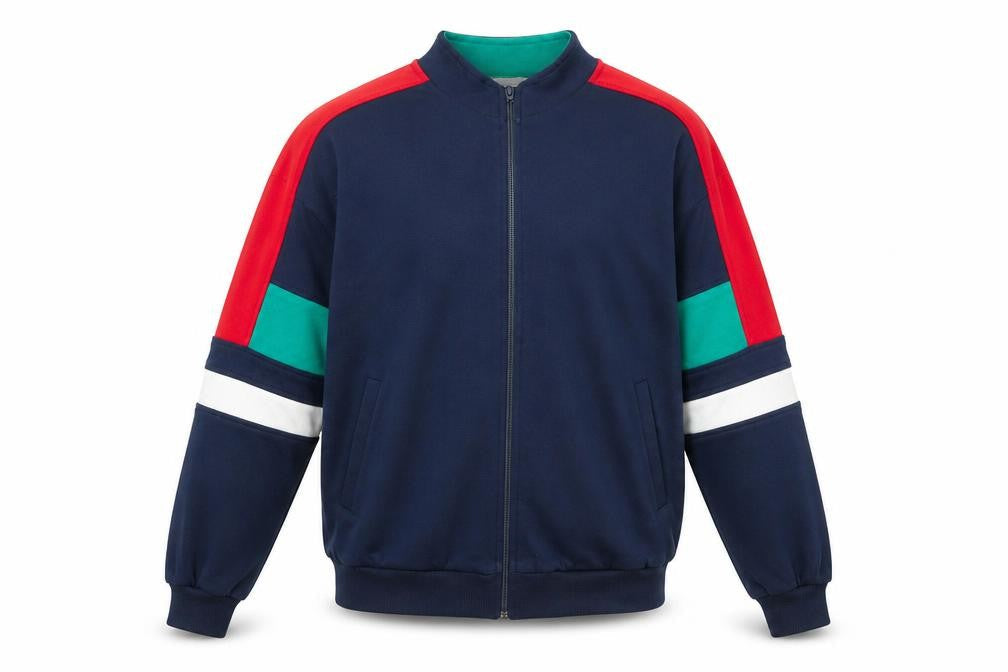 Trader Bay Men's Multicoloured Full Zip Sweatshirt L Retro 90s Style