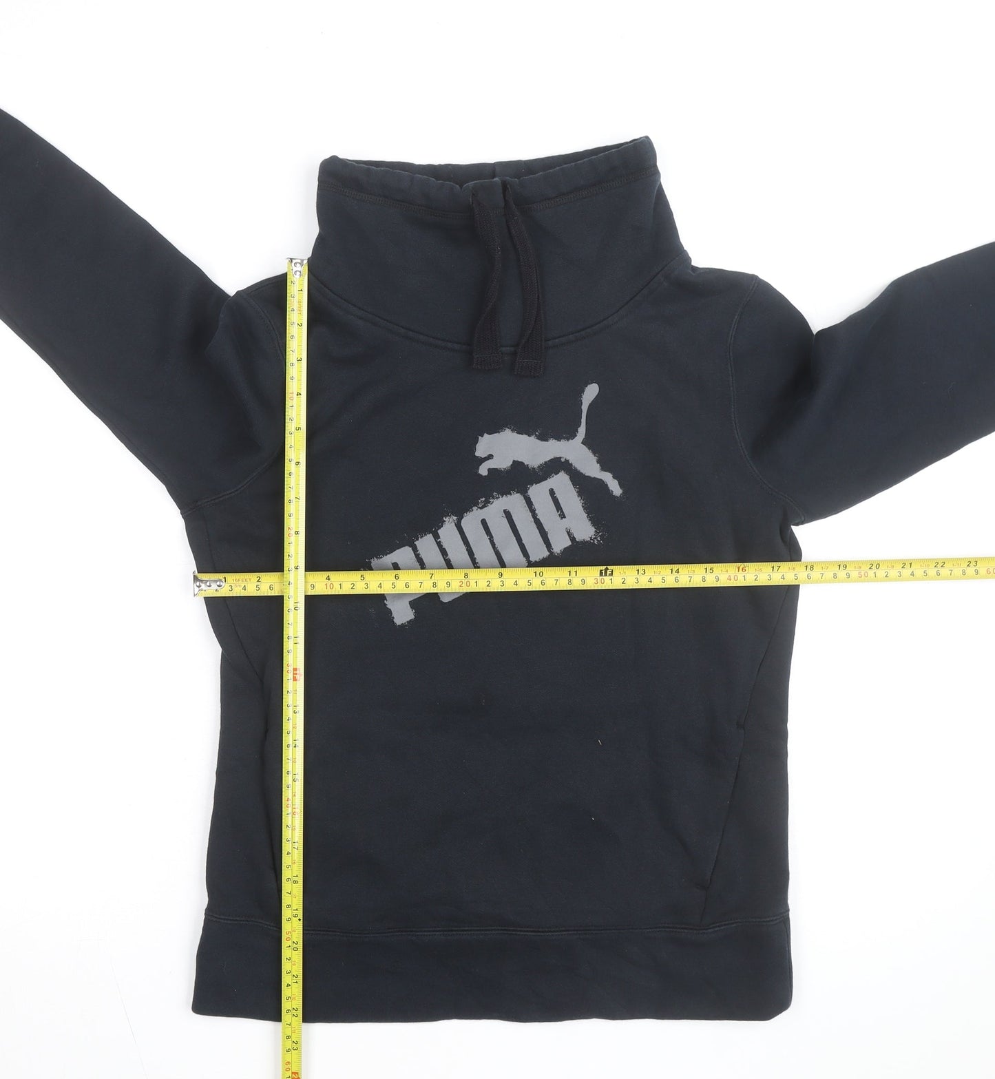 Puma Men's Black XS Pullover Sweatshirt High Neck Graphic Fleece