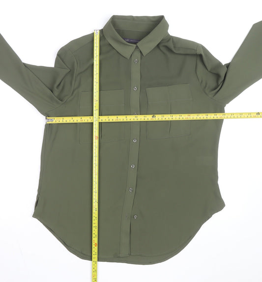 Marks and Spencer Women Green Size 10 Polyester Shirt