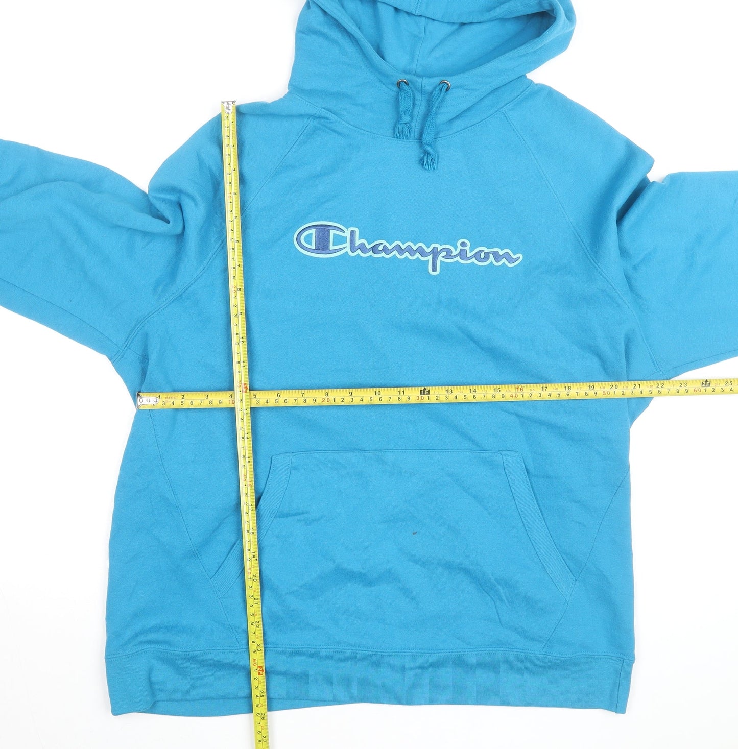 Champion Men’s Blue Pullover Hoodie 2XL Logo Fleece Sweatshirt