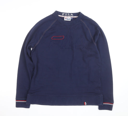 FILA Men's Blue Logo Crew Neck Pullover Sweatshirt Size M