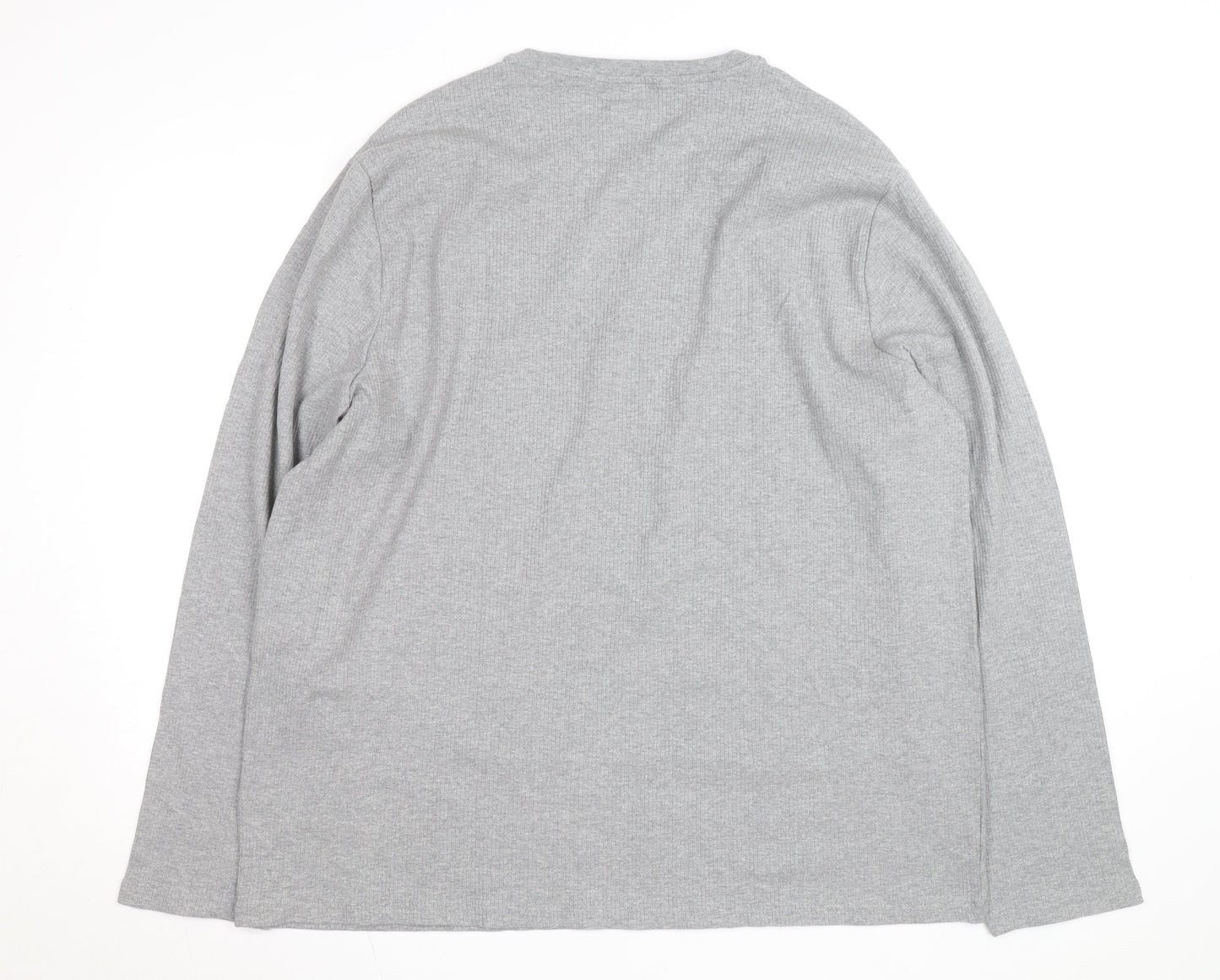 Marks and Spencer Men's Grey 2XL Long Sleeve Pyjama Top