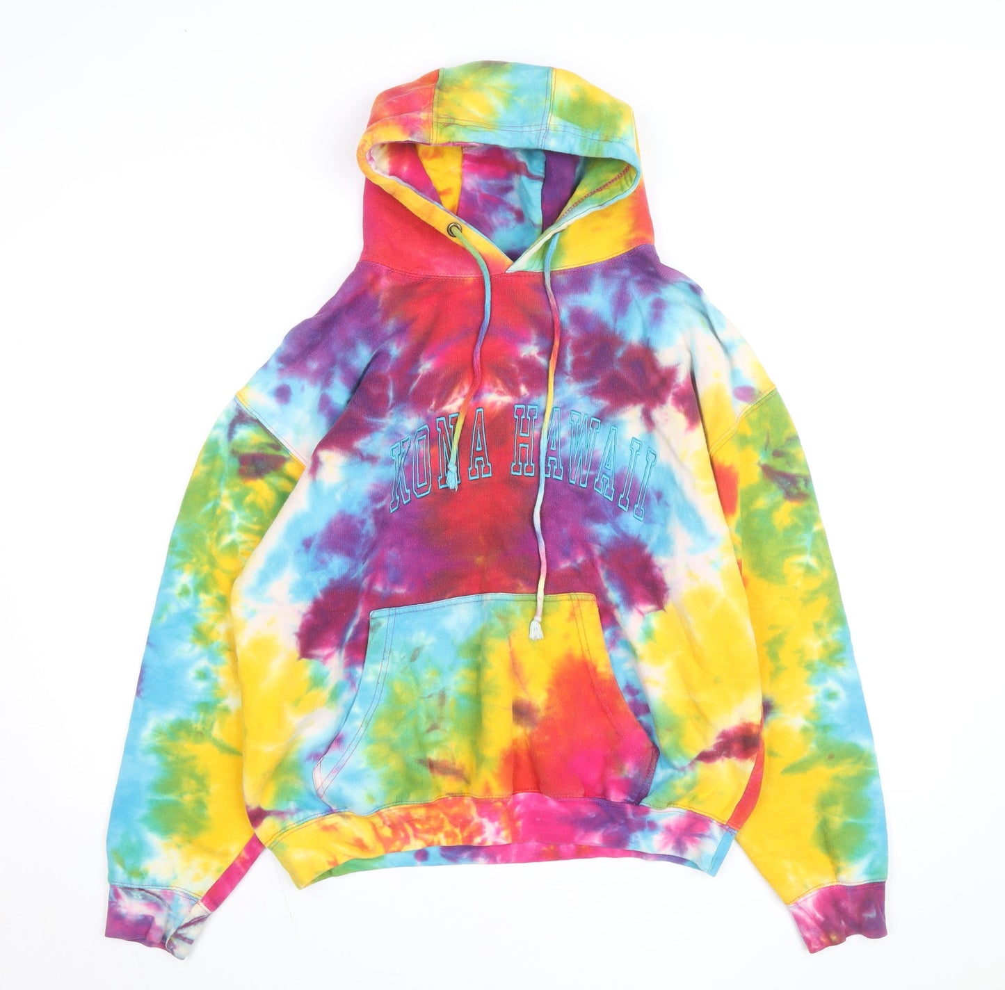 Gogo Mens Multicoloured Tie Dye Pullover Hoodie S Relaxed Fit