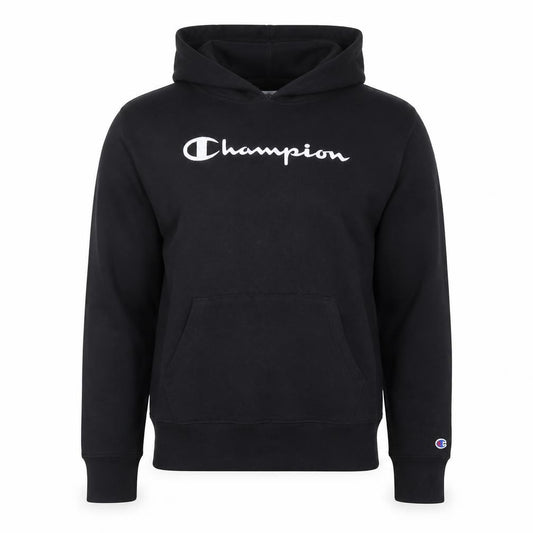 Champion Men's Black Medium Pullover Hoodie with Logo Front