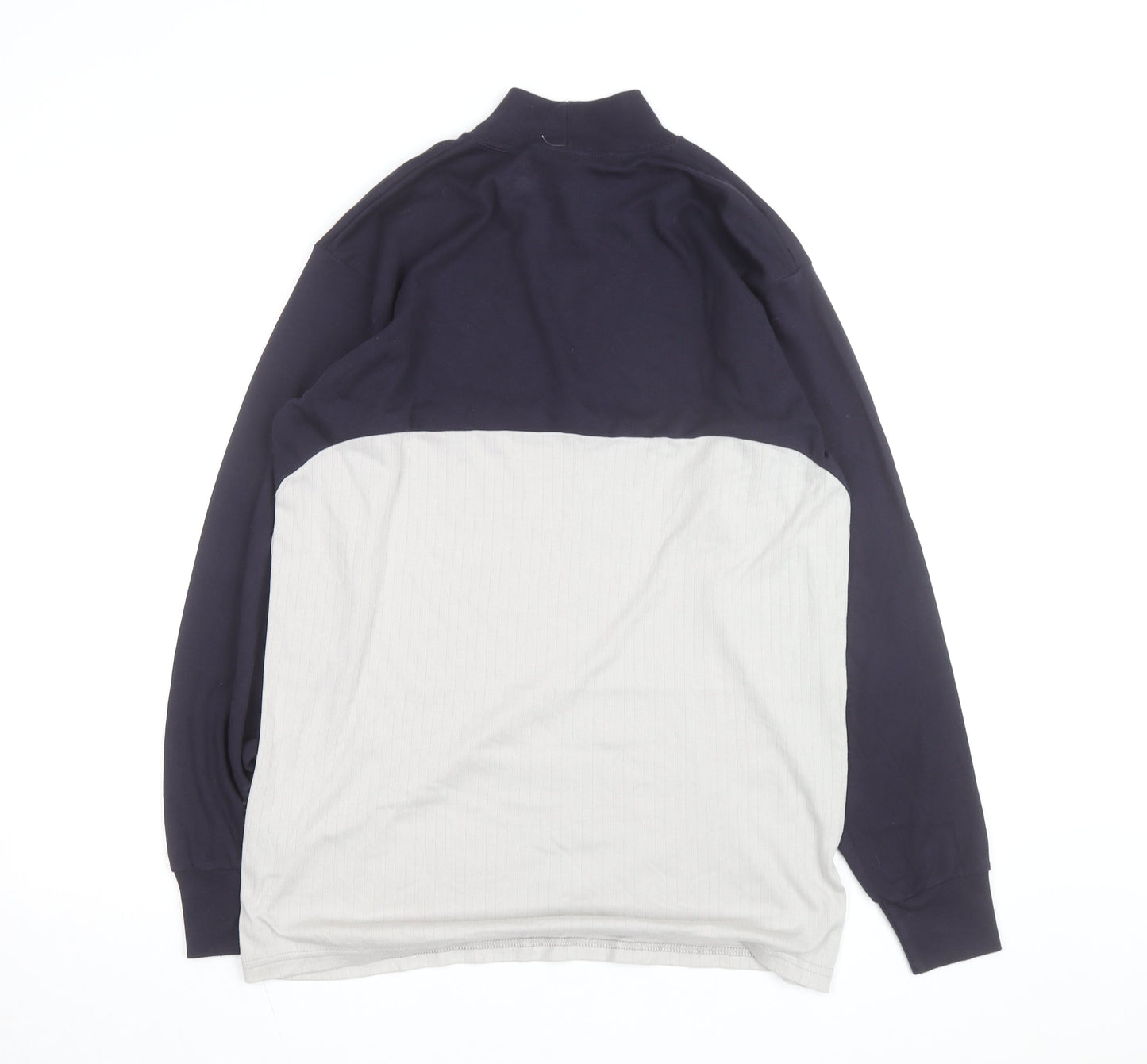 Majestic Men's Blue Long Sleeve Baseball Pullover Top L