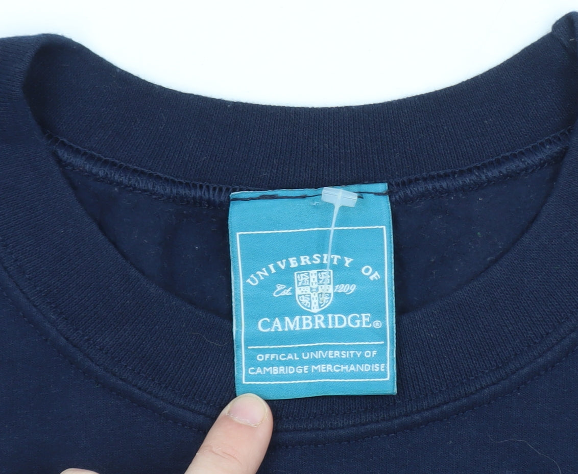 Cambridge University Navy Blue Women's L Sweatshirt Cotton Blend