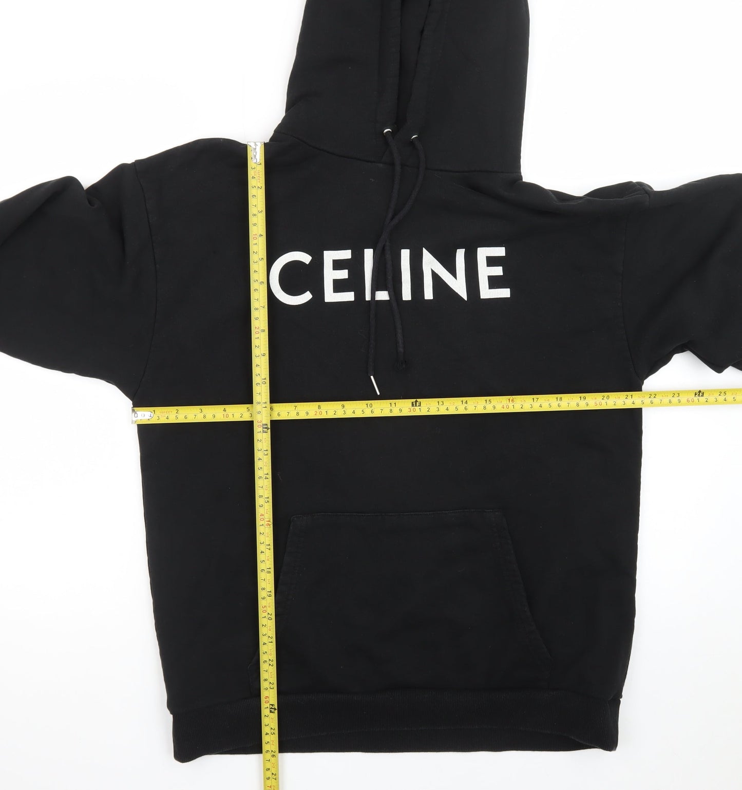 Celine Men's Black Medium Pullover Hoodie Cotton Made In Italy
